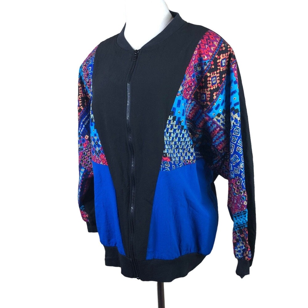 Vintage 70s Jacket Patchwork Look Polyester Dolma… - image 7